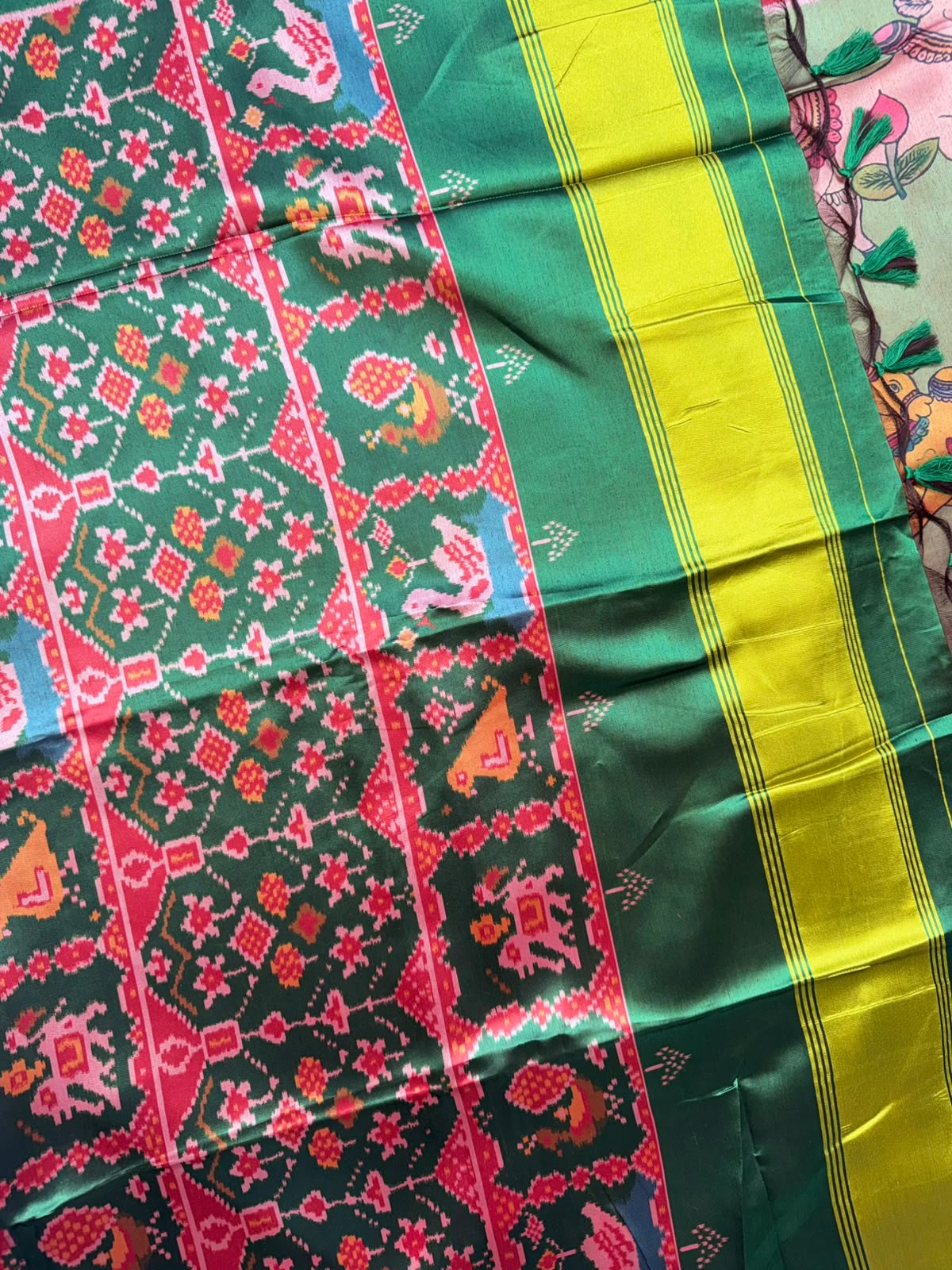 Green Semi Patola Saree 109
