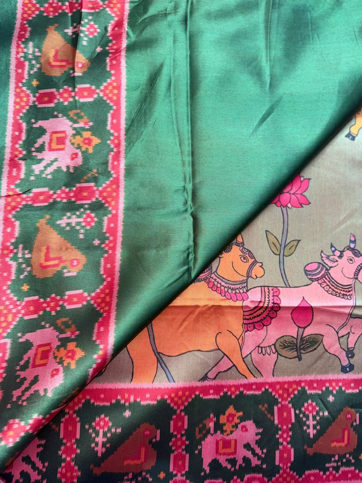 Green Semi Patola Saree 109