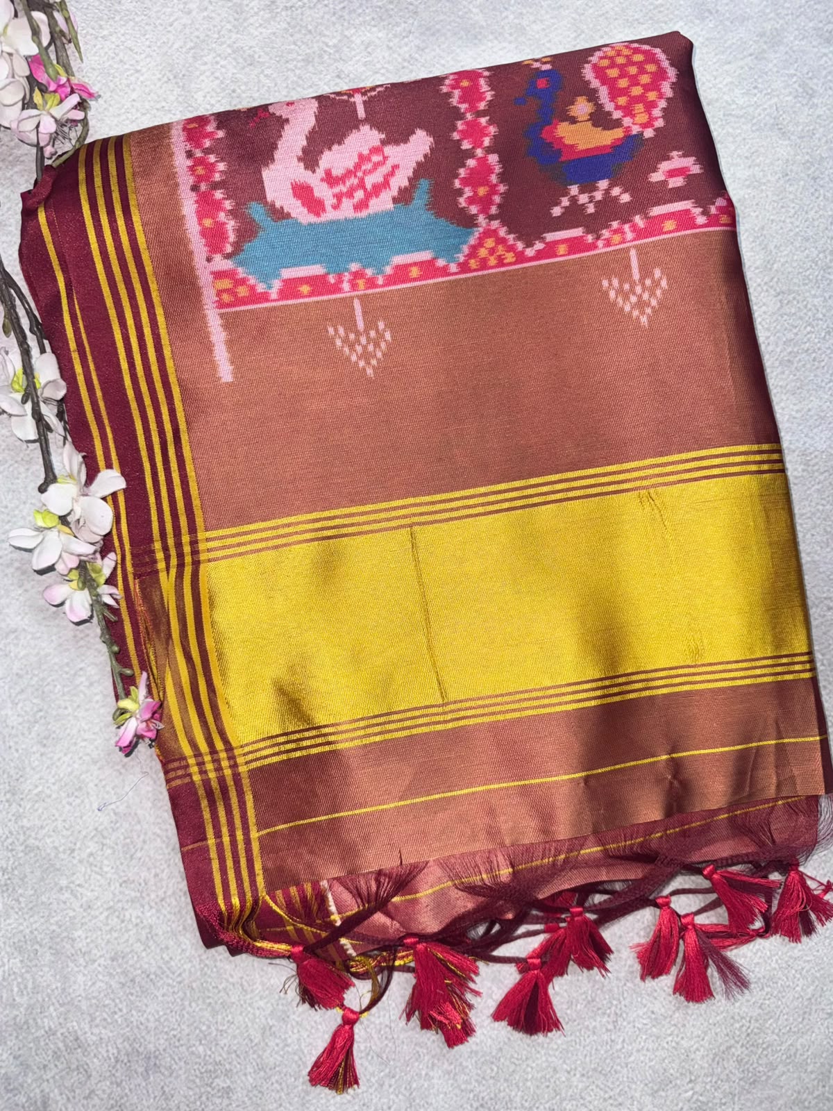Mustard Semi Patola Saree 109