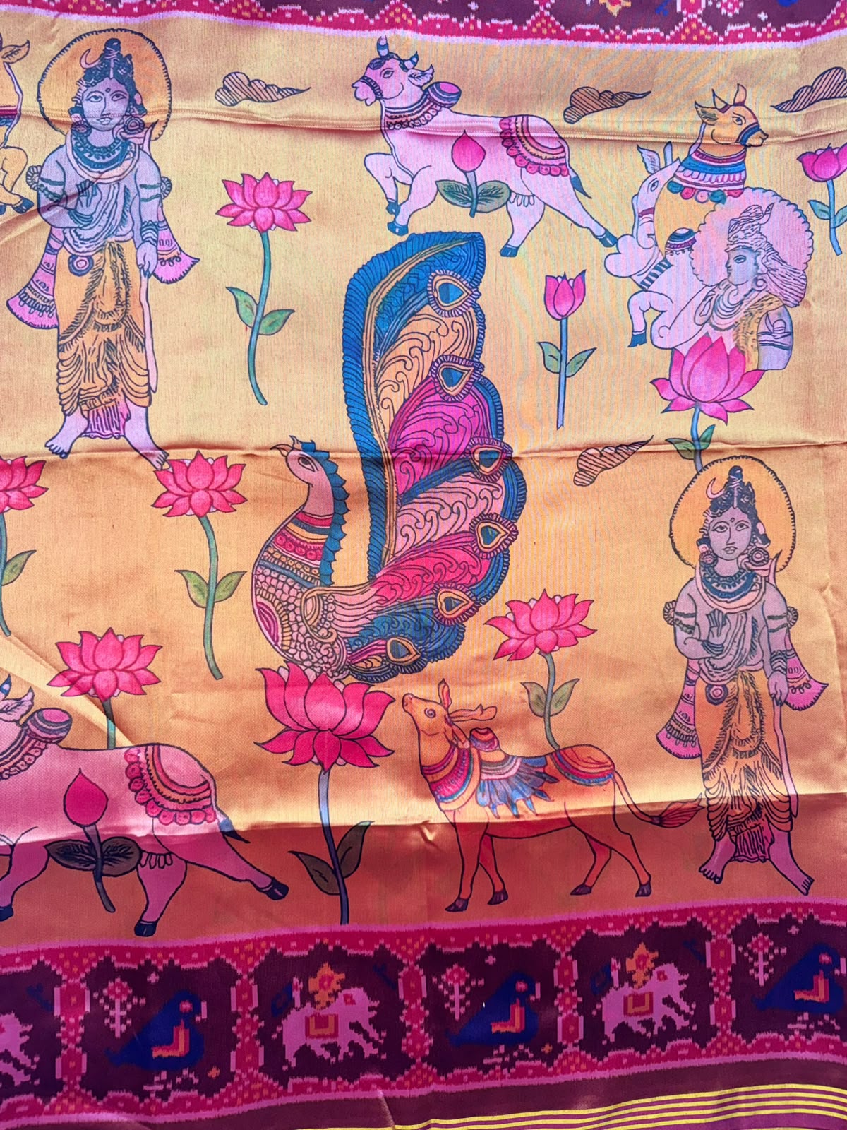 Mustard Semi Patola Saree 109
