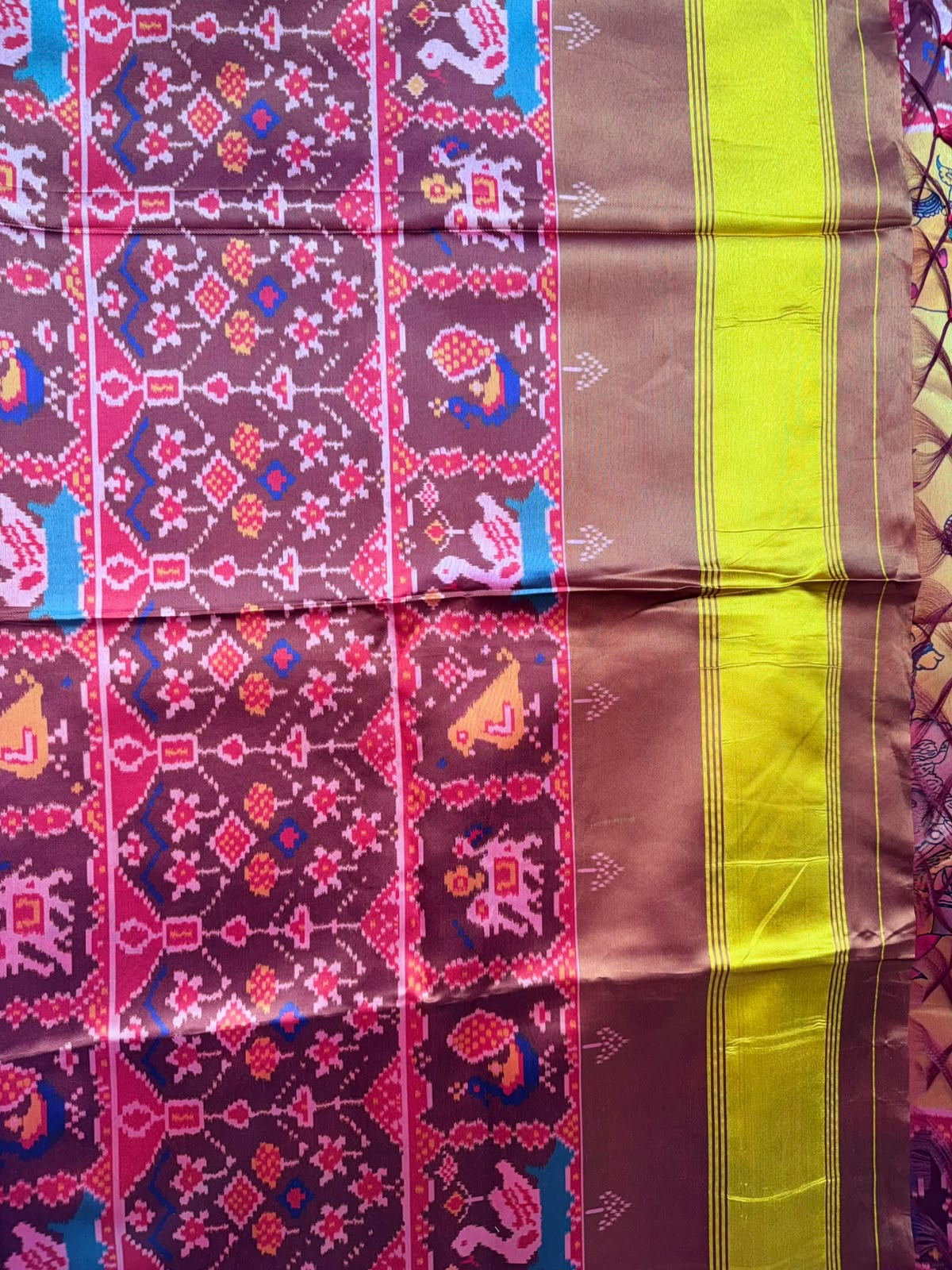 Mustard Semi Patola Saree 109