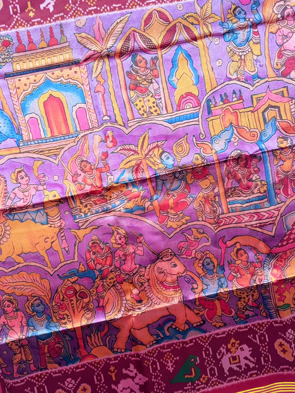 Lilac Semi Patola Saree 109