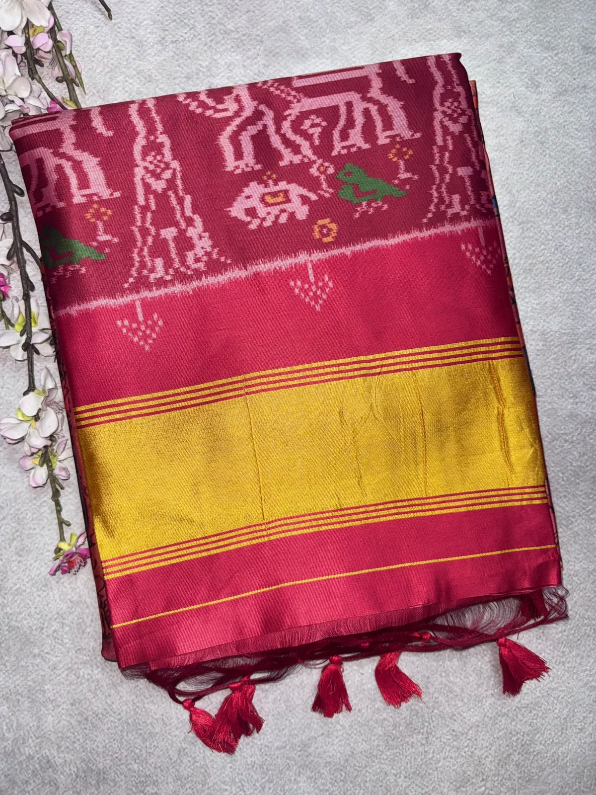 Red Semi Patola Saree 109