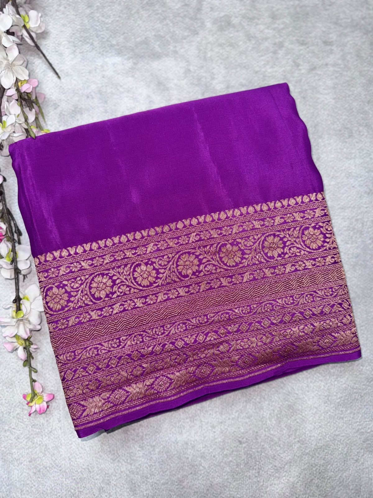 Magenta Pure Benarasi Crepe Saree 110