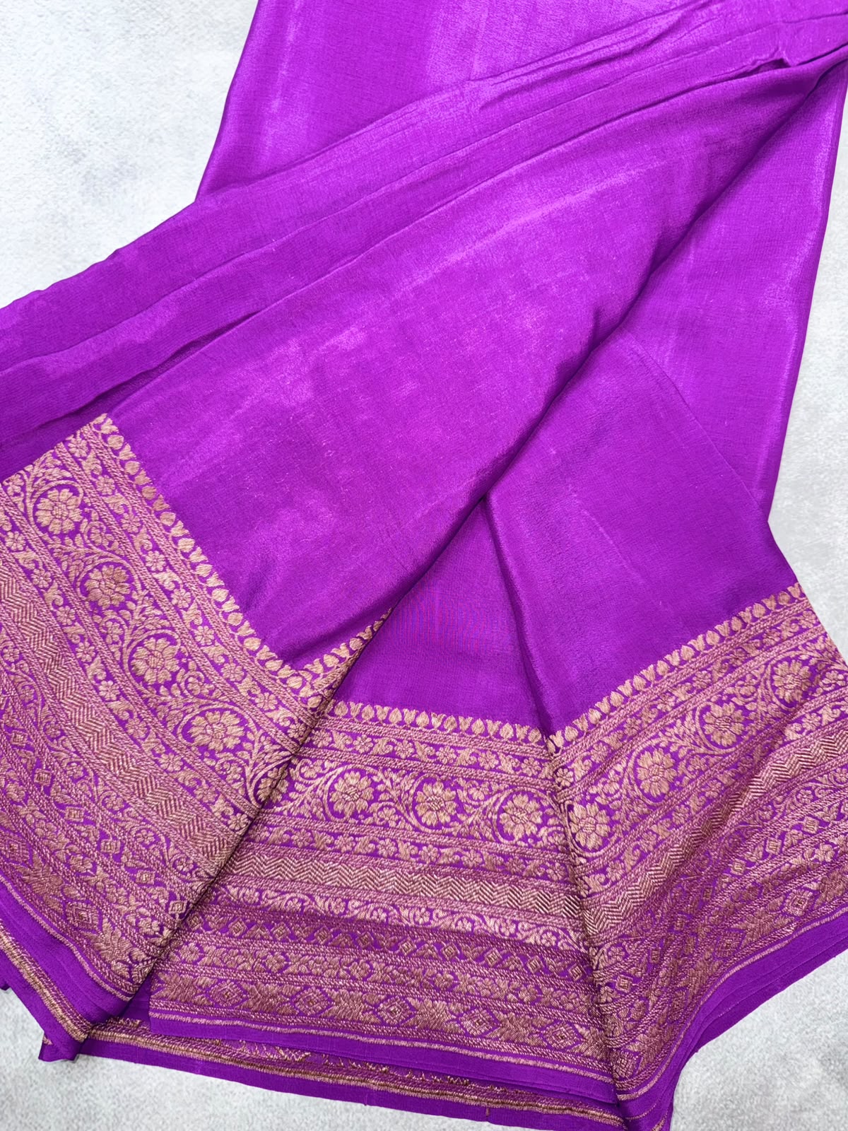 Magenta Pure Benarasi Crepe Saree 110