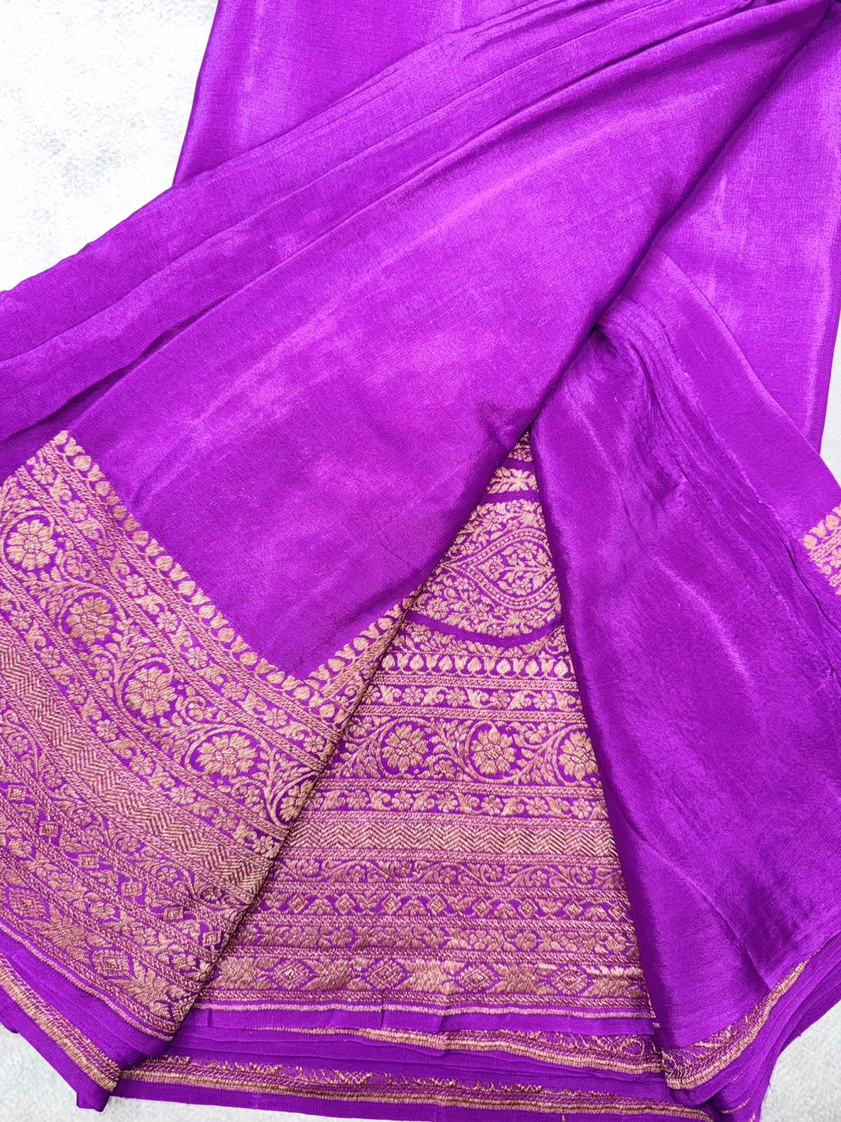 Magenta Pure Benarasi Crepe Saree 110