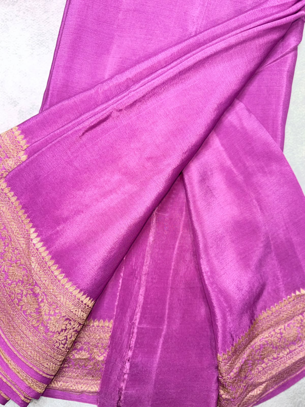 Mauve Pure Benarasi Crepe Saree 110