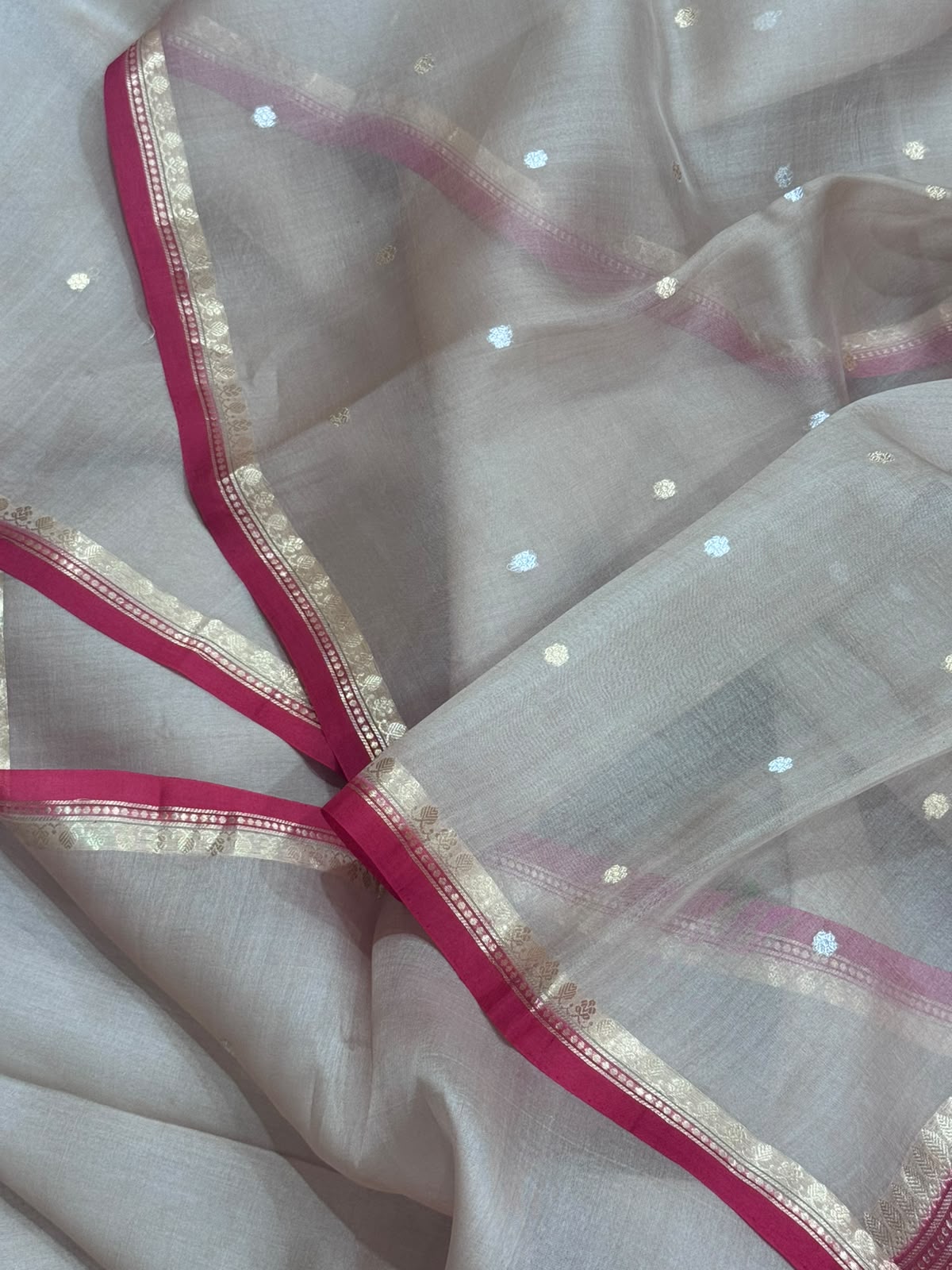 Beige Pure Kora Organza Saree 109