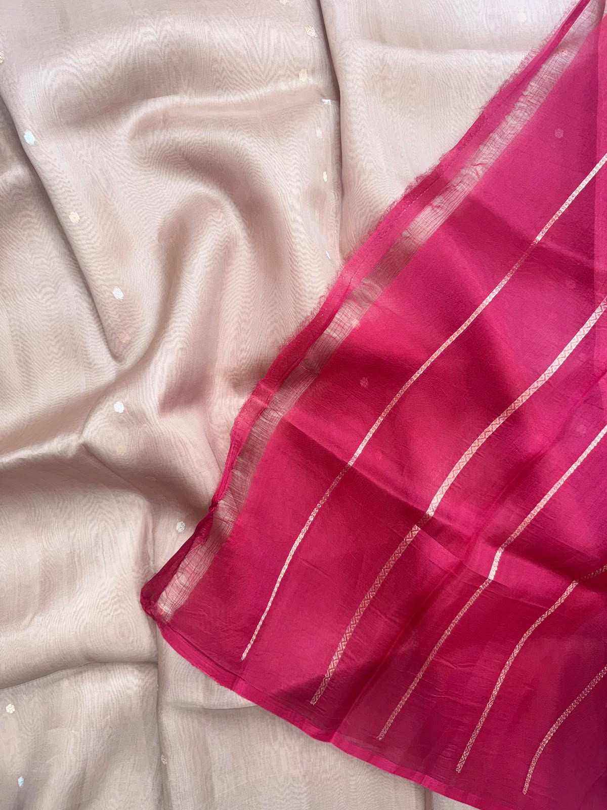 Gold Red Pure Kora Organza Saree 109- Tara