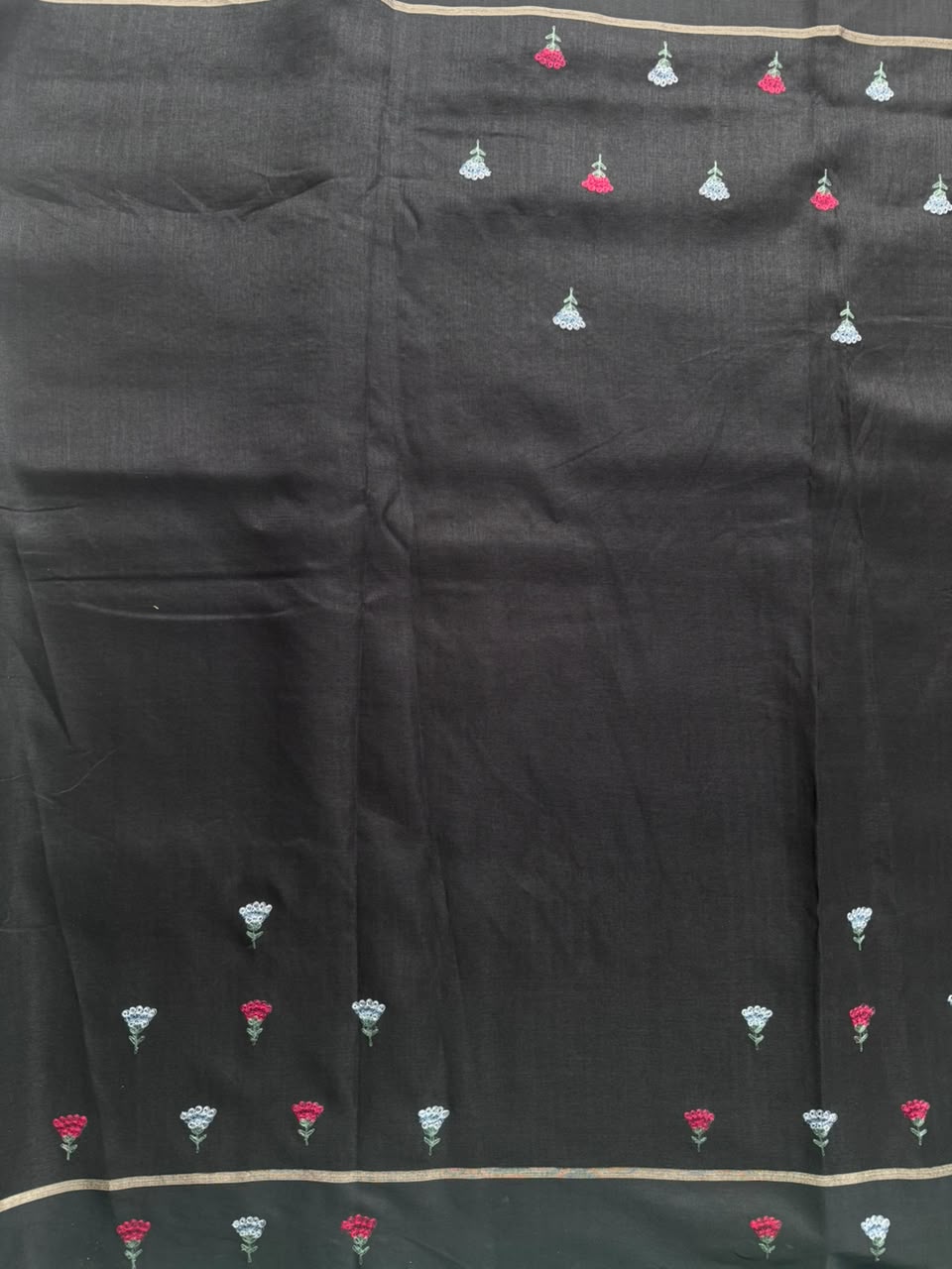 Black Embroidery Tussar Saree 110