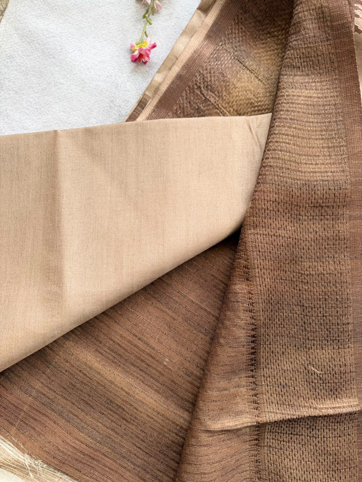 Beige Semi Tussar Saree 110