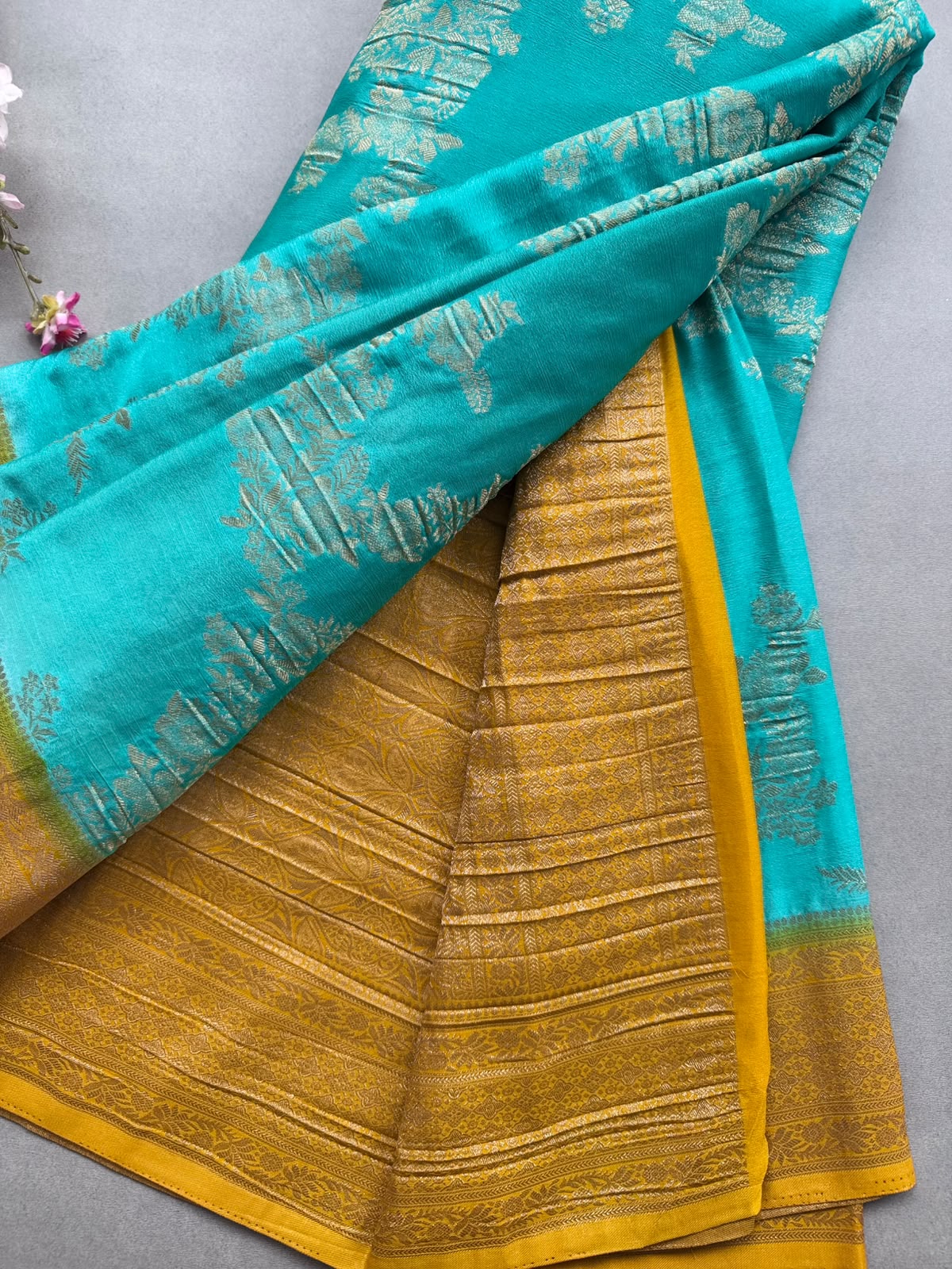 Sea Green Semi Georgette Saree 110