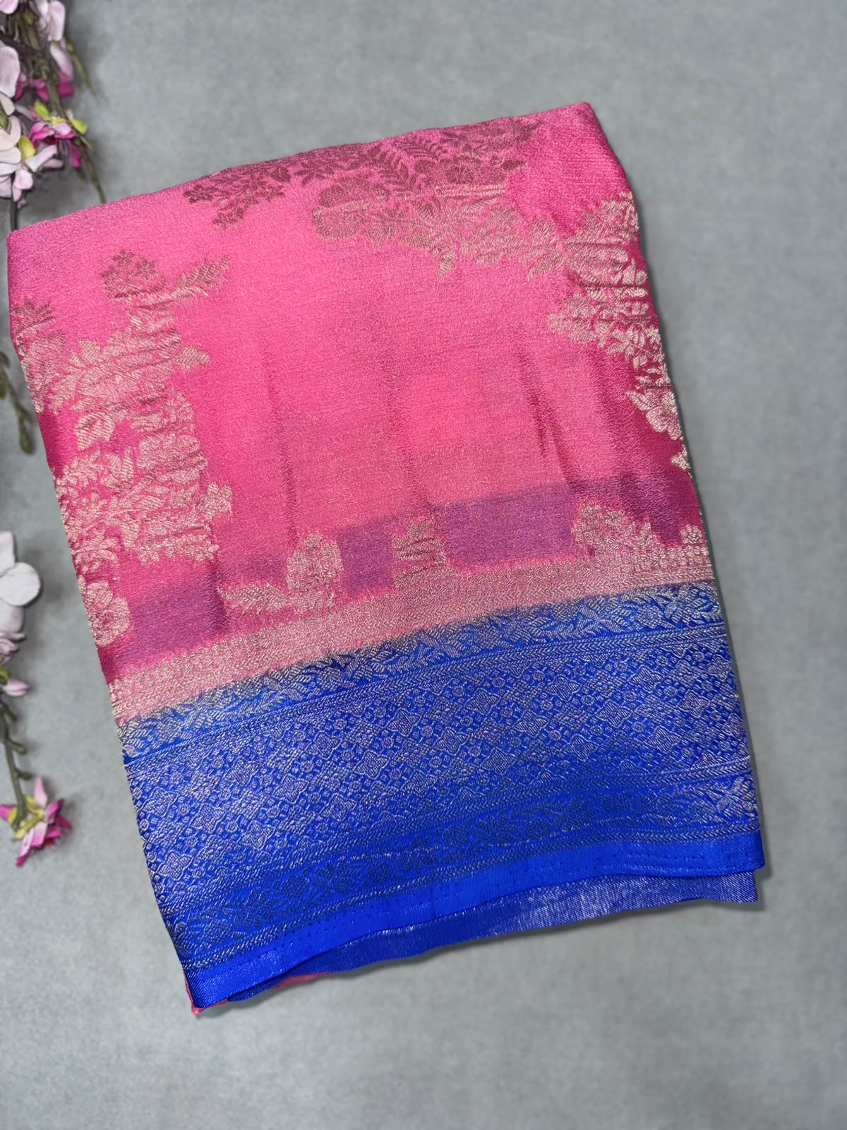 Pink Semi Georgette Saree 110