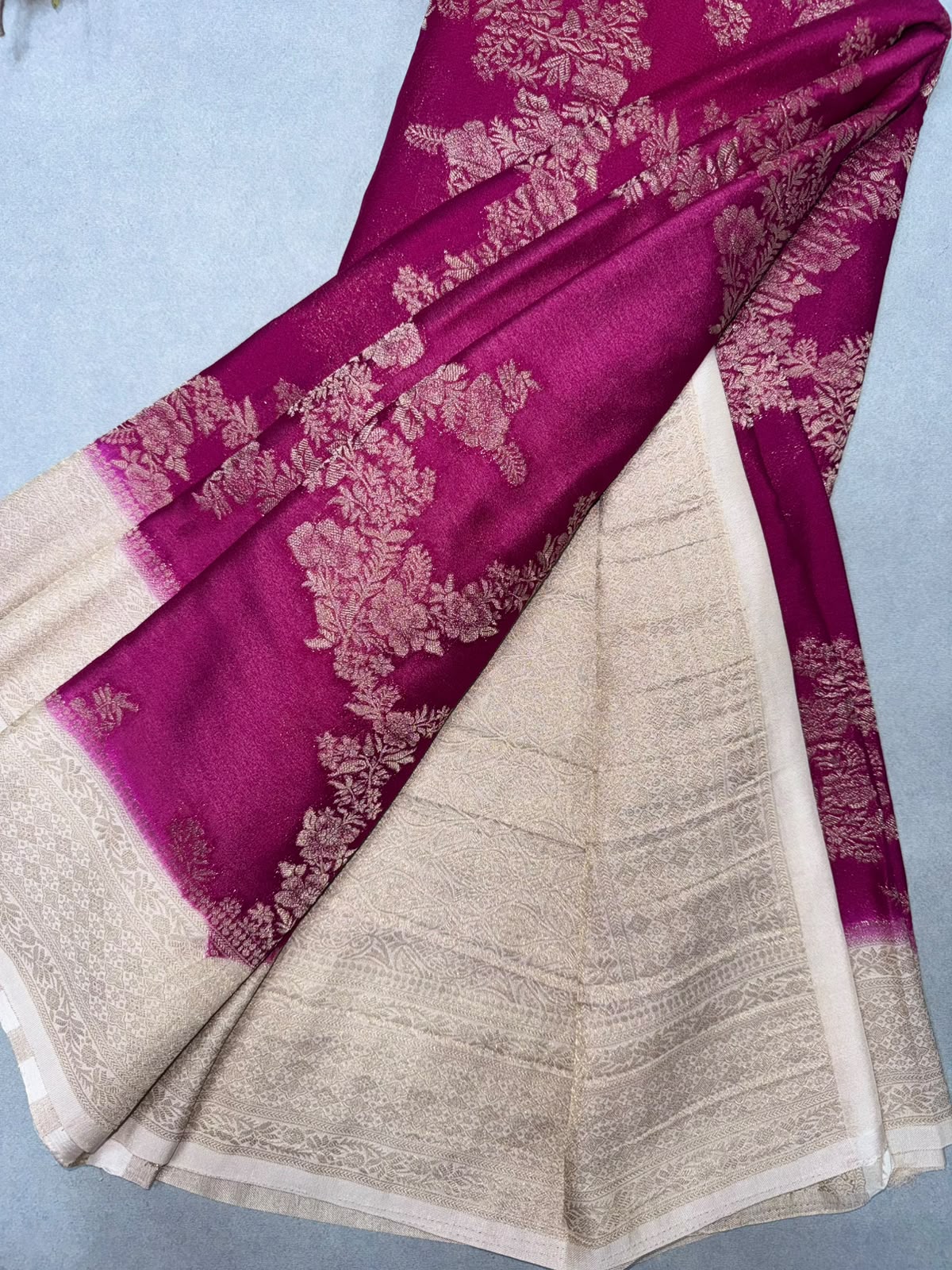 Magenta Semi Georgette Saree 110