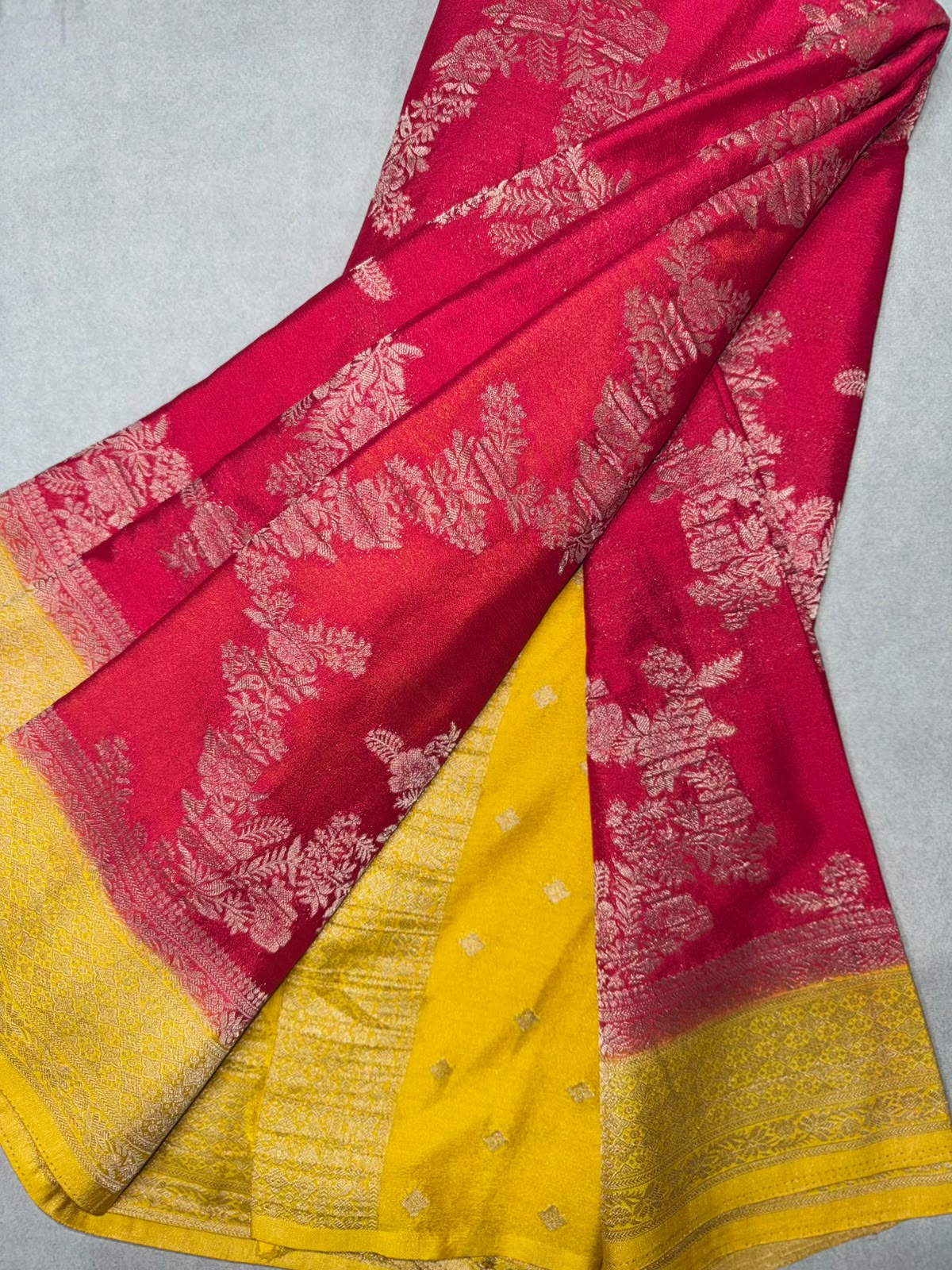 Red Semi Georgette Saree 110