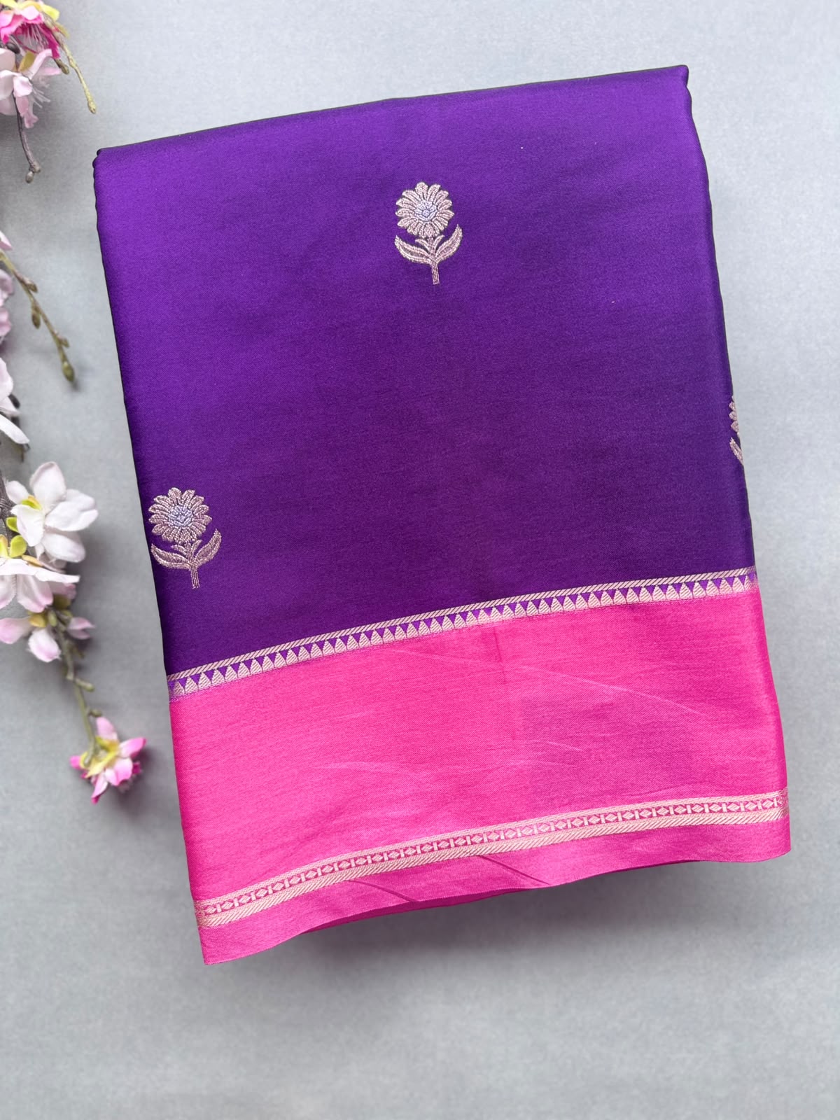 Navy Blue Semi Silk Saree 110