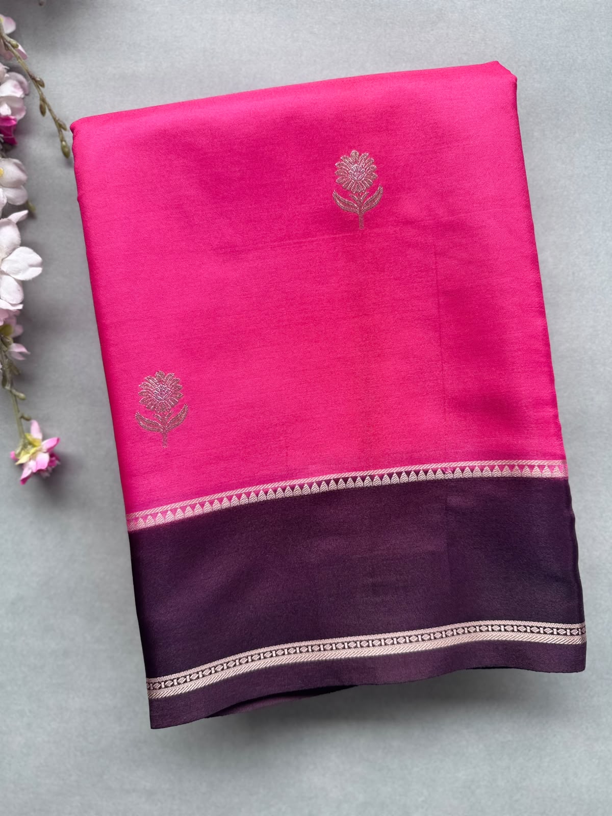 Pink Semi Silk Saree 110