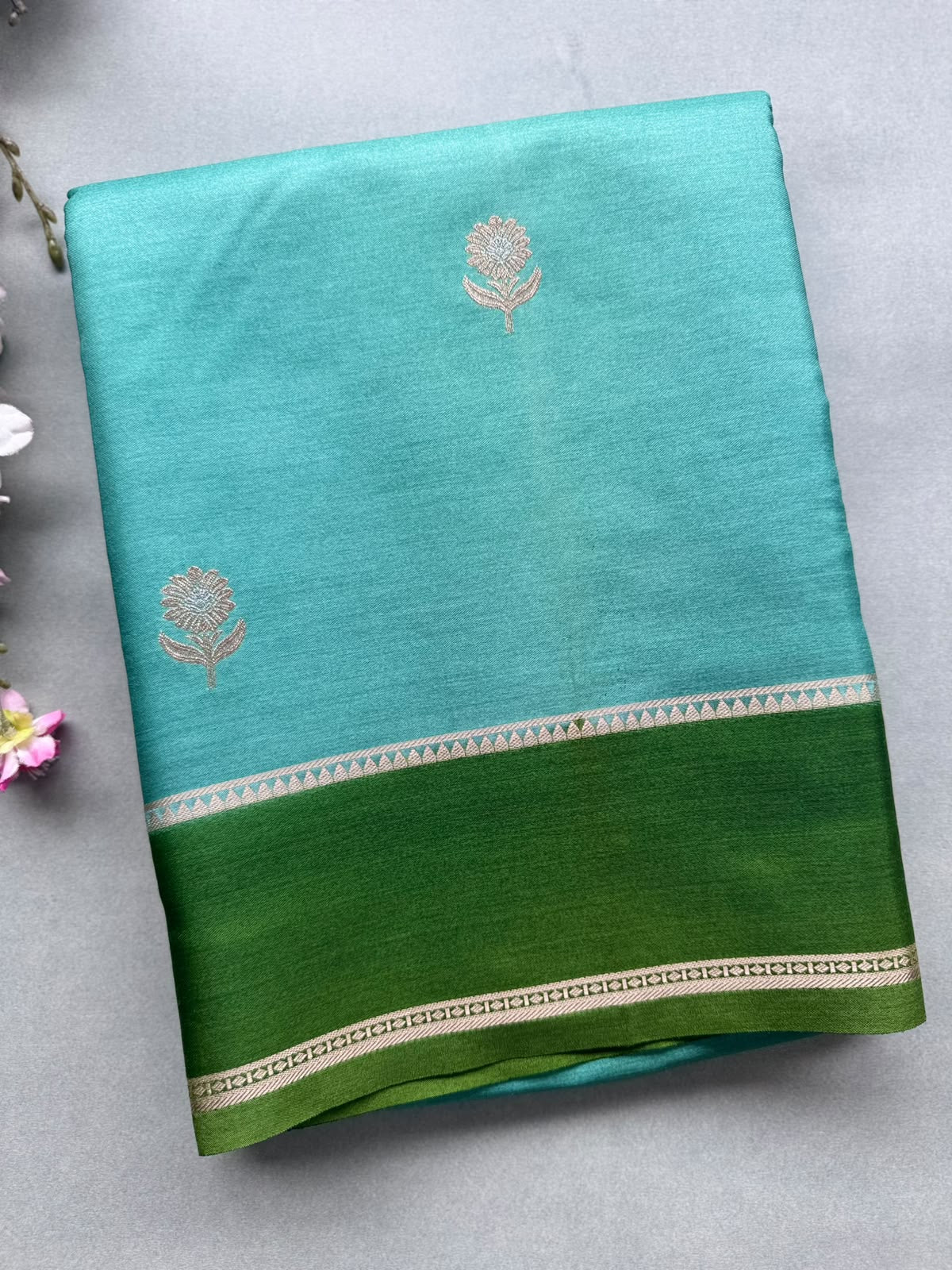 Green Semi Silk Saree 110