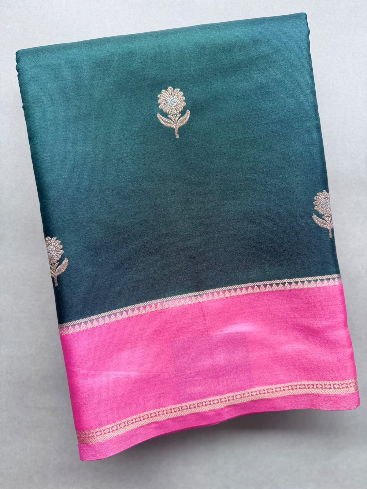 Bottle Green Semi Silk Saree 110