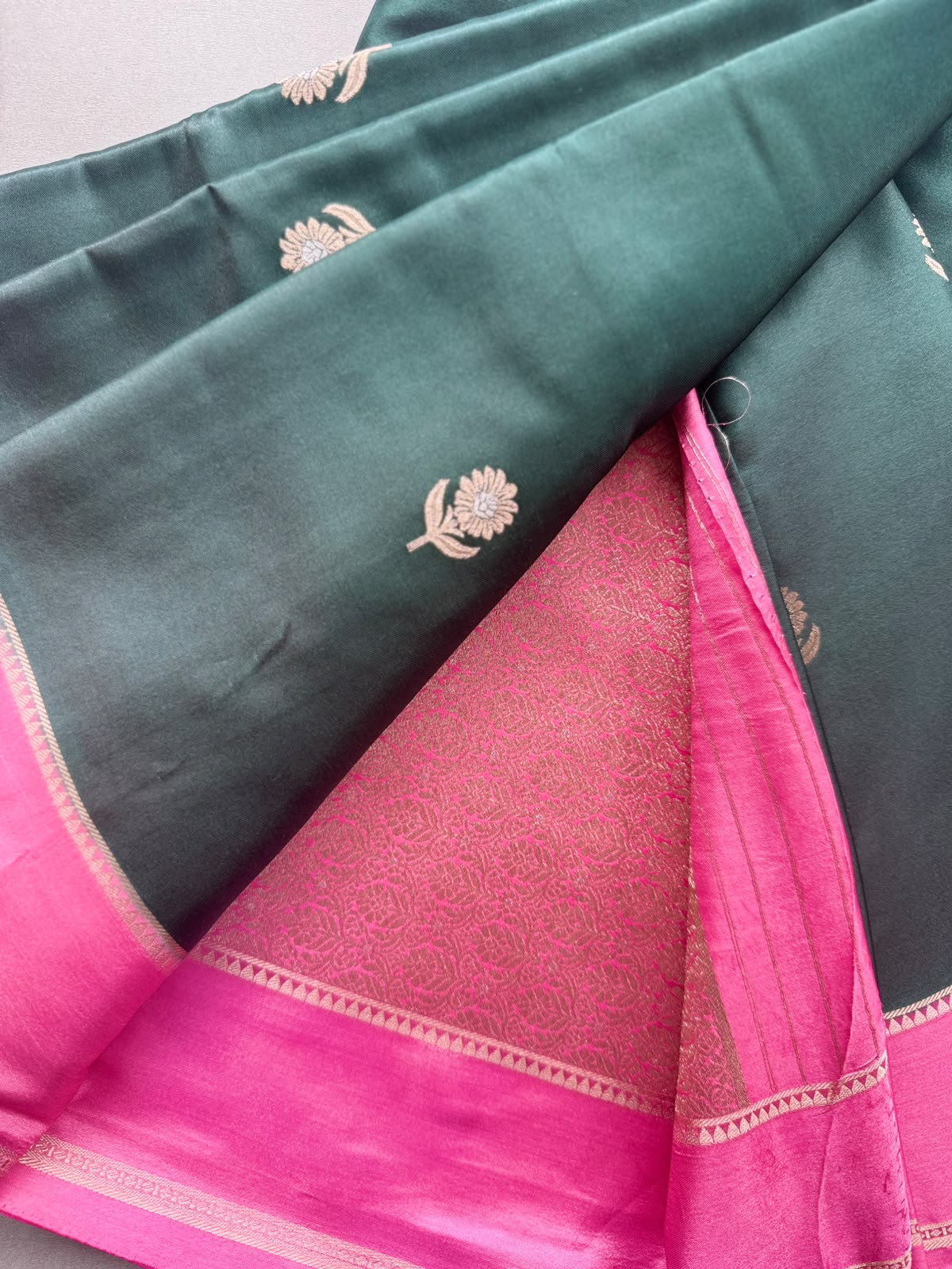 Bottle Green Semi Silk Saree 110