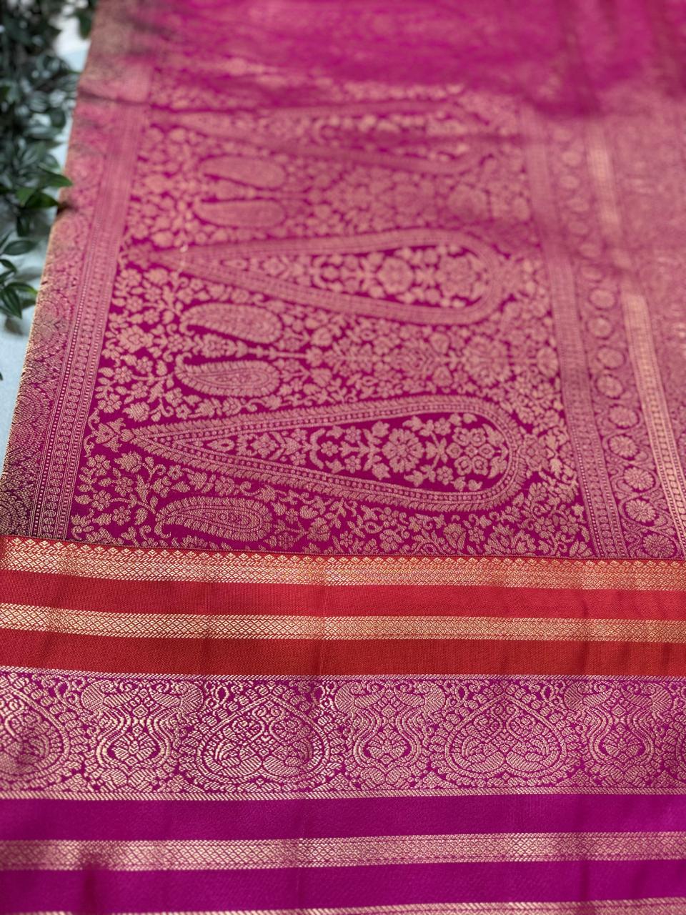 Navy Blue Semi Kanchi Saree 110