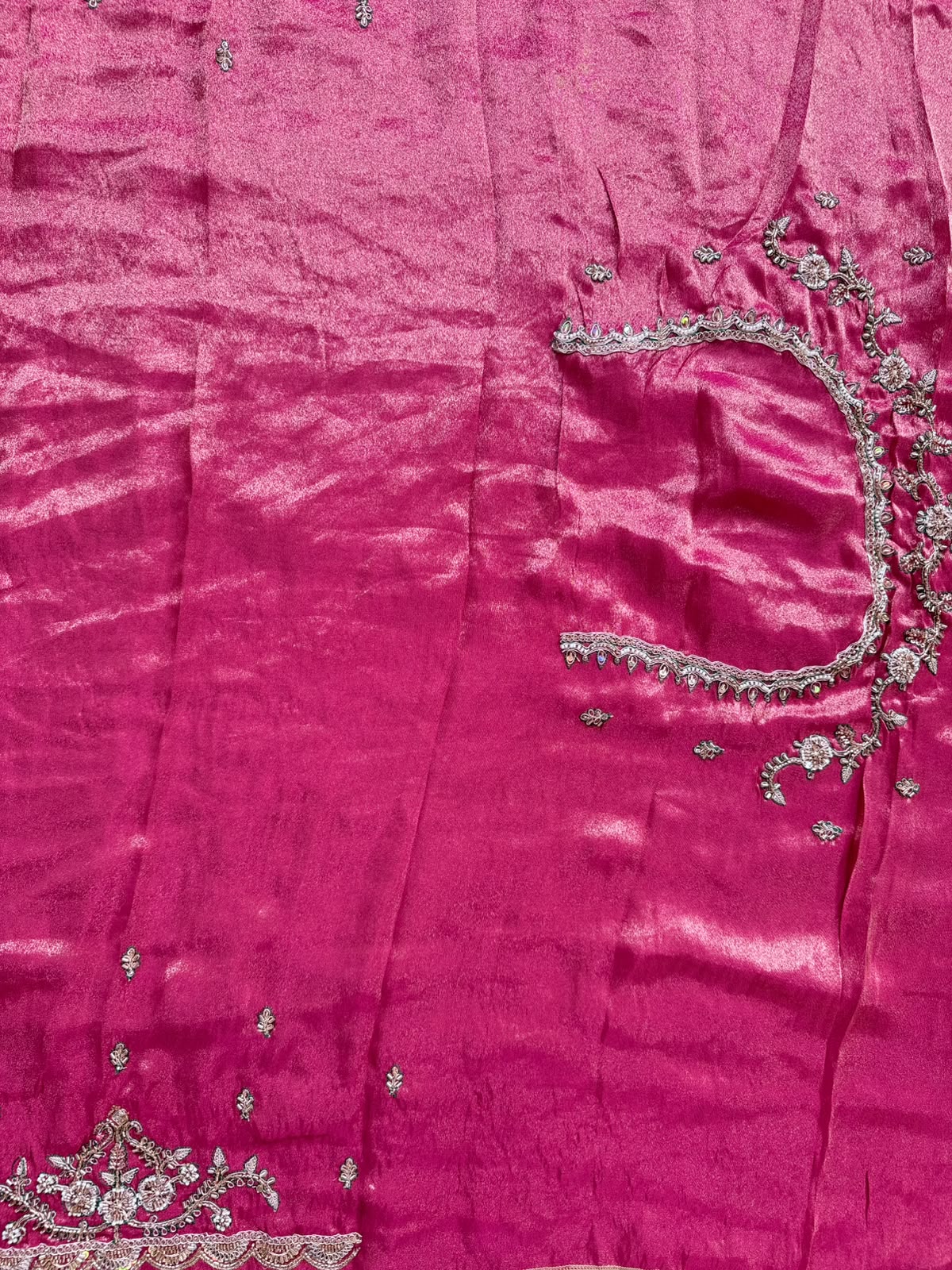 Cream Semi Tissue Bridal Wear Saree 110