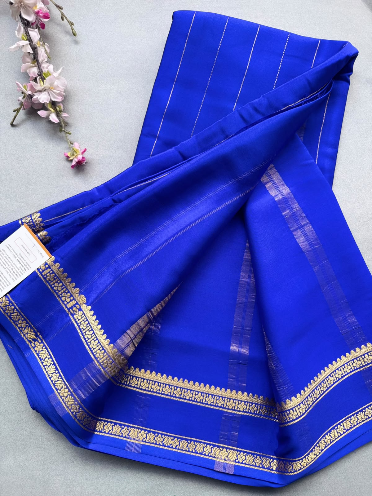 Royal Blue Stripes Pure Mysore Silk CSG Saree 110