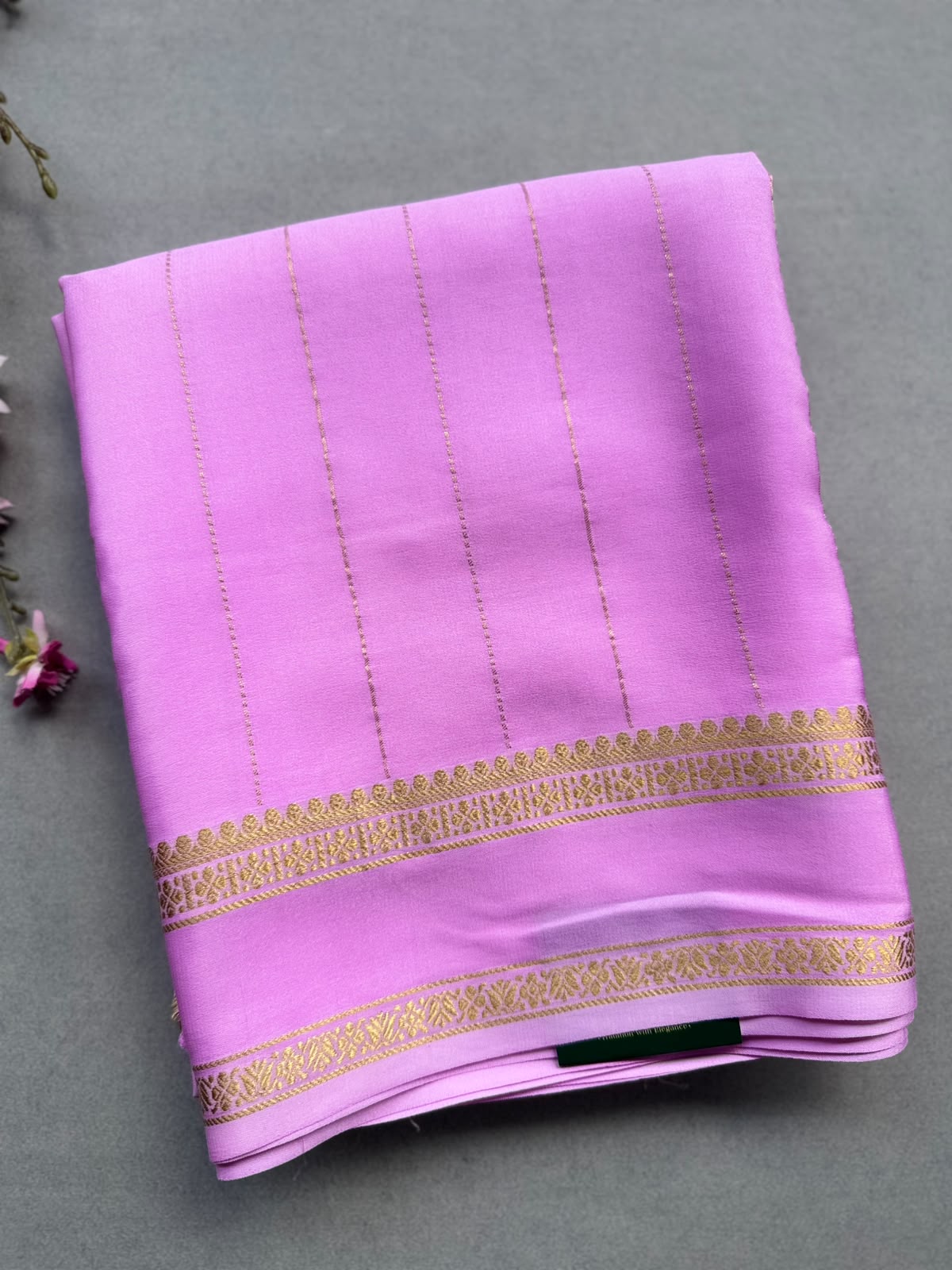 Pink Stripes Pure Mysore Silk CSG Saree 110