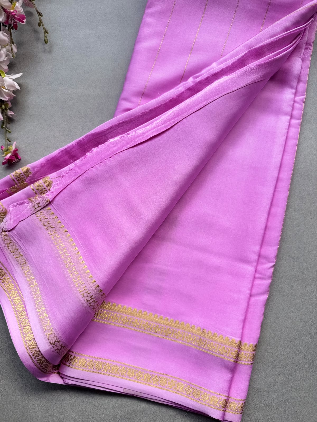 Pink Stripes Pure Mysore Silk CSG Saree 110