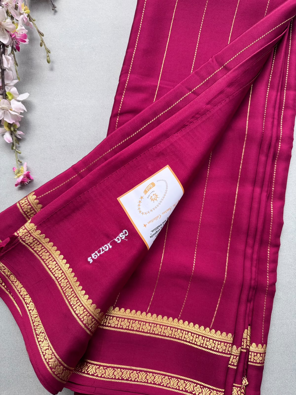 Maroon Stripes Pure Mysore Silk CSG Saree 110