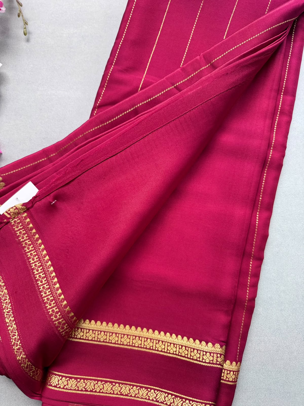 Maroon Stripes Pure Mysore Silk CSG Saree 110