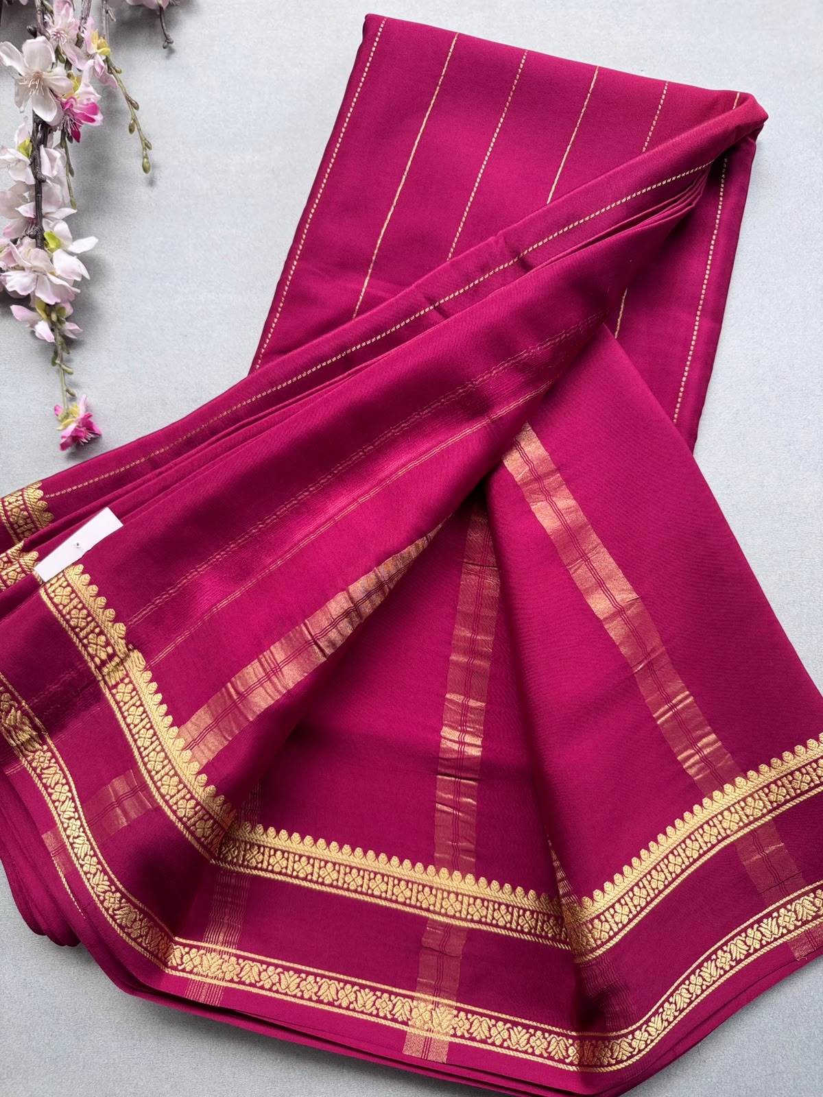Maroon Stripes Pure Mysore Silk CSG Saree 110