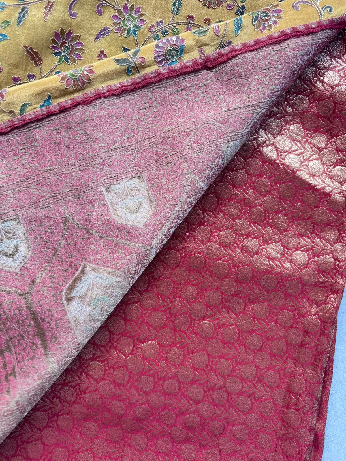 Mustard Pashmina Georgette Saree 110
