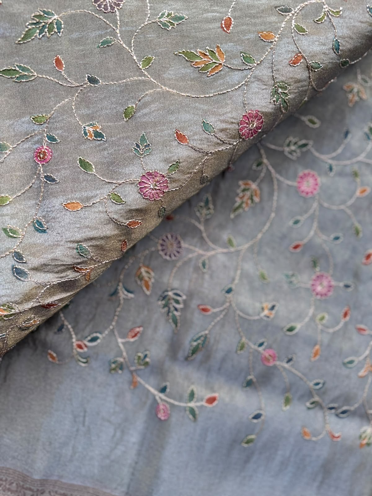 Grey Pashmina Georgette Saree 110