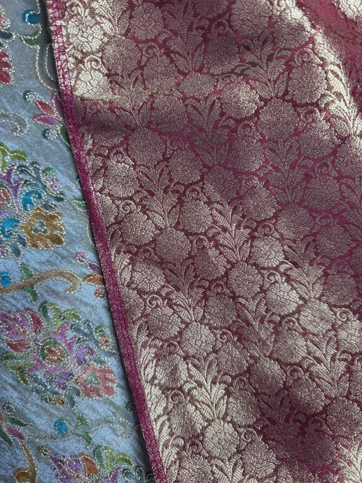 Grey Pashmina Georgette Saree 110