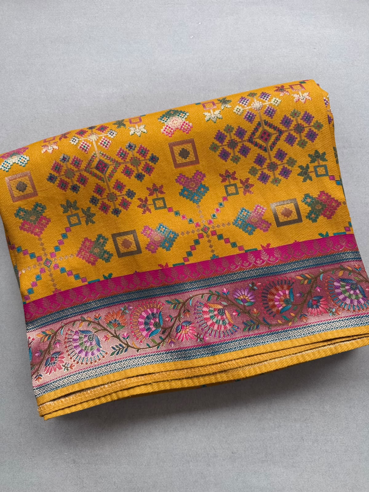 Mustard Pashmina Georgette Saree 110