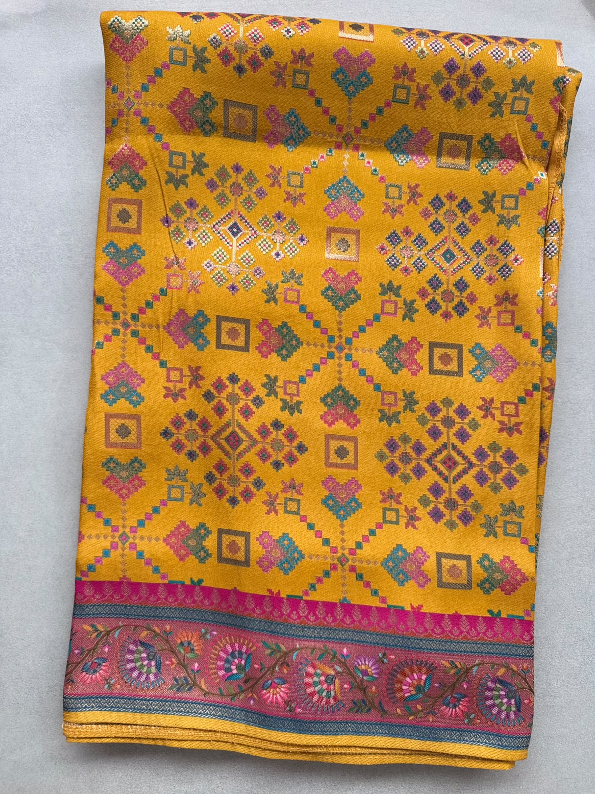 Mustard Pashmina Georgette Saree 110