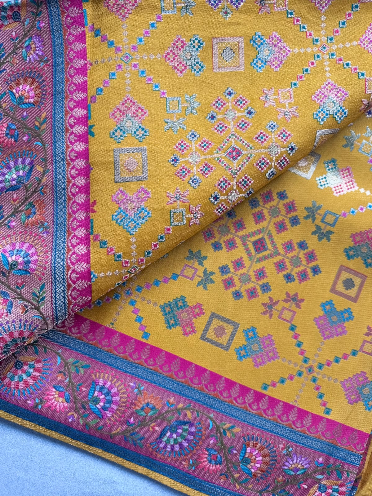 Mustard Pashmina Georgette Saree 110