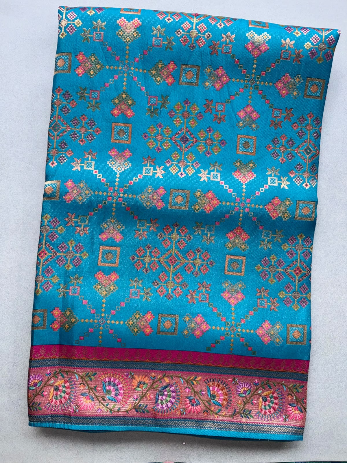 Teal Pashmina Georgette Saree 110