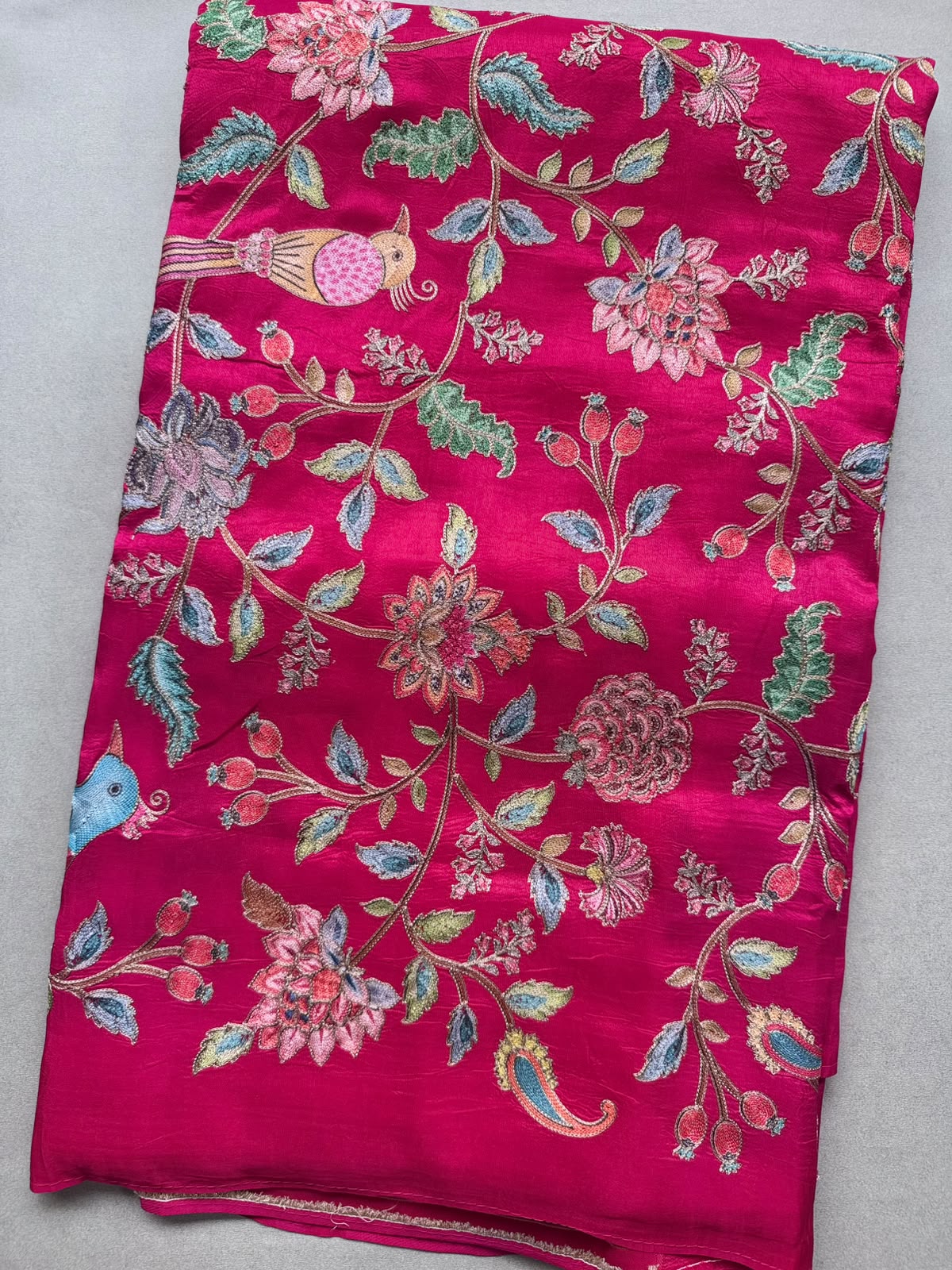 Pink Pashmina Georgette Saree 110