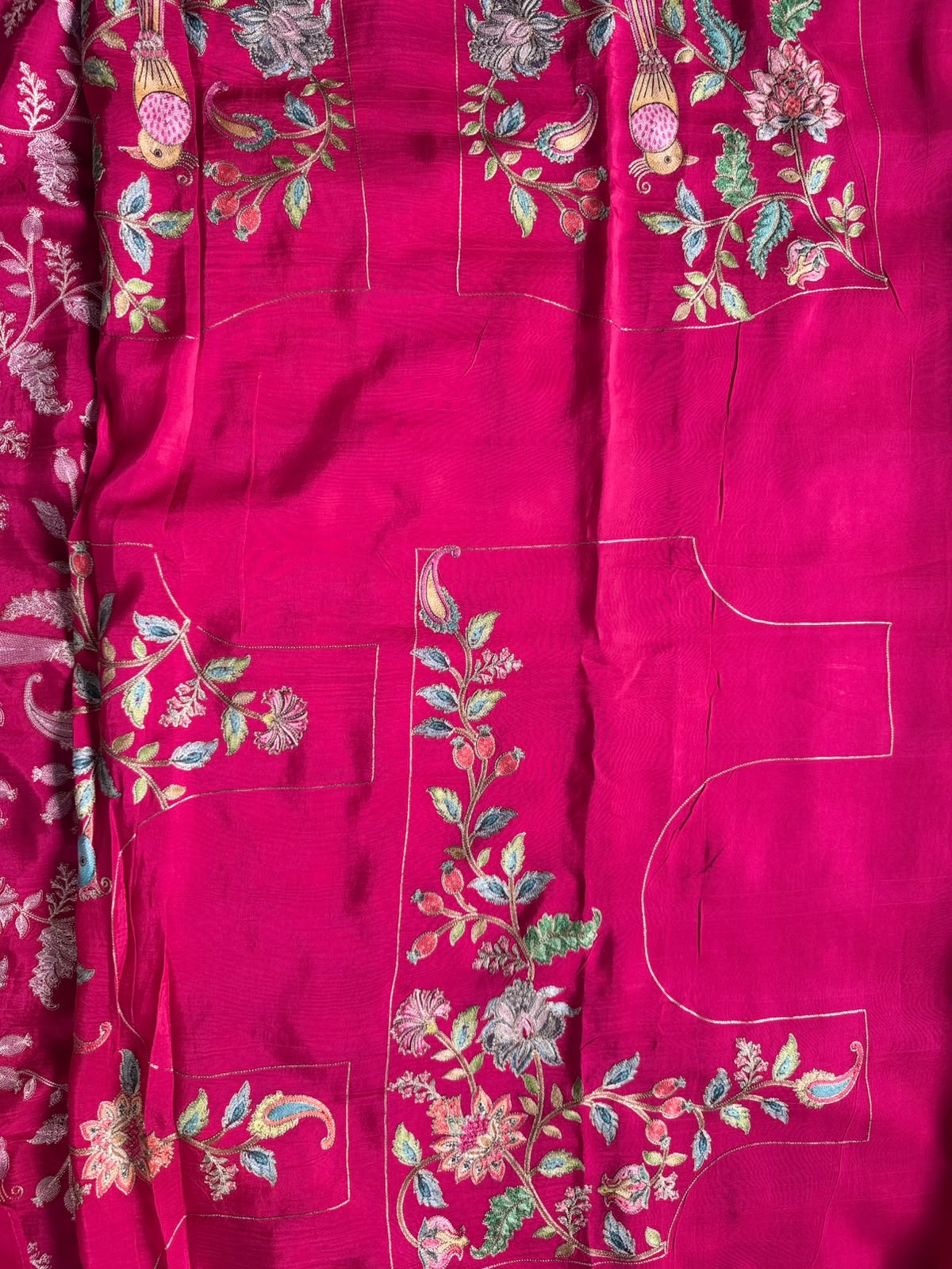 Pink Pashmina Georgette Saree 110