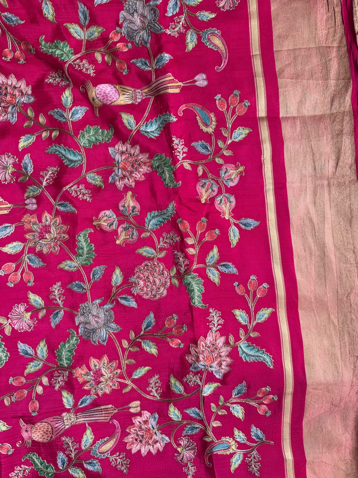 Pink Pashmina Georgette Saree 110