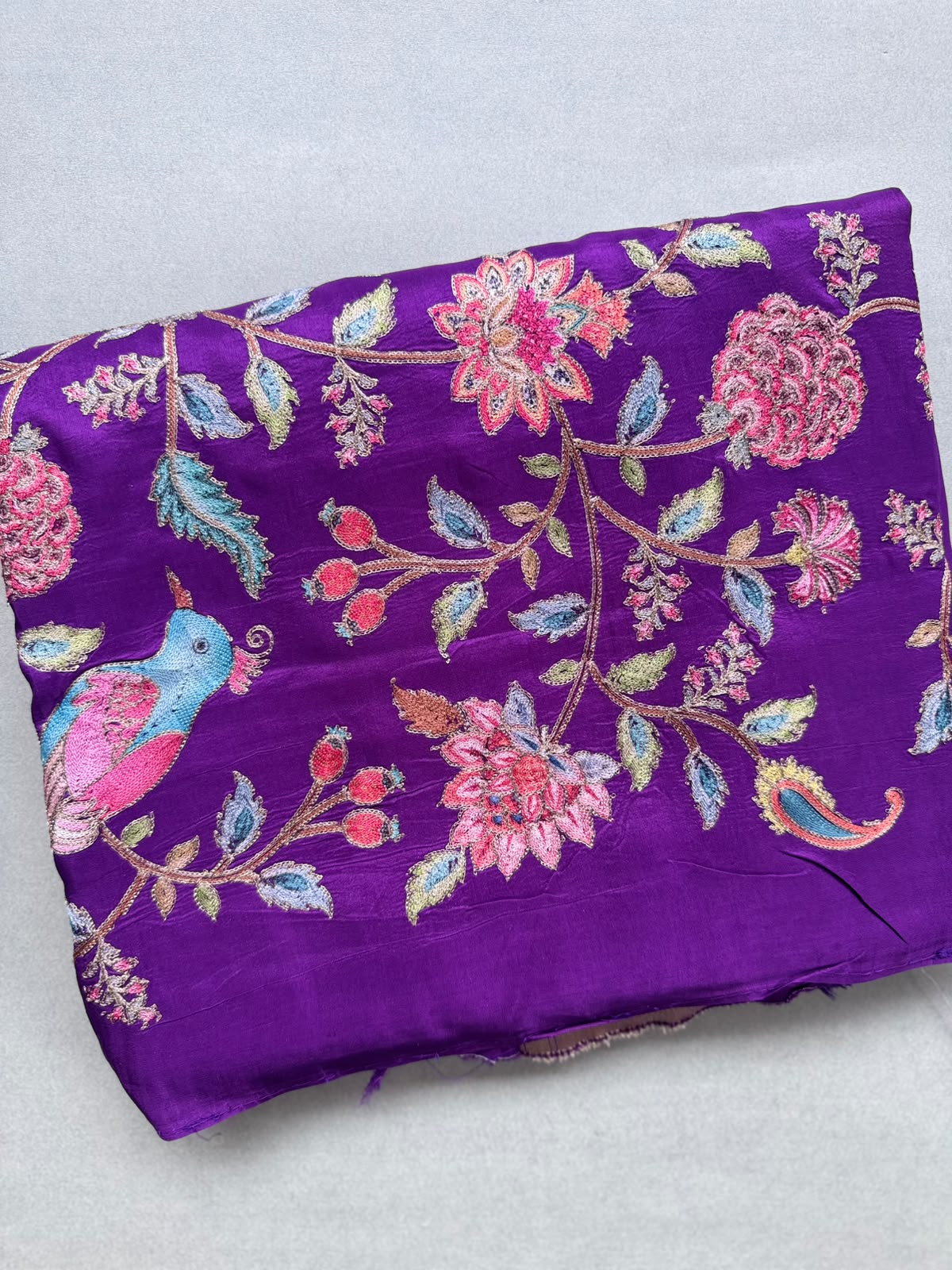 Purple Pashmina Georgette Saree 110