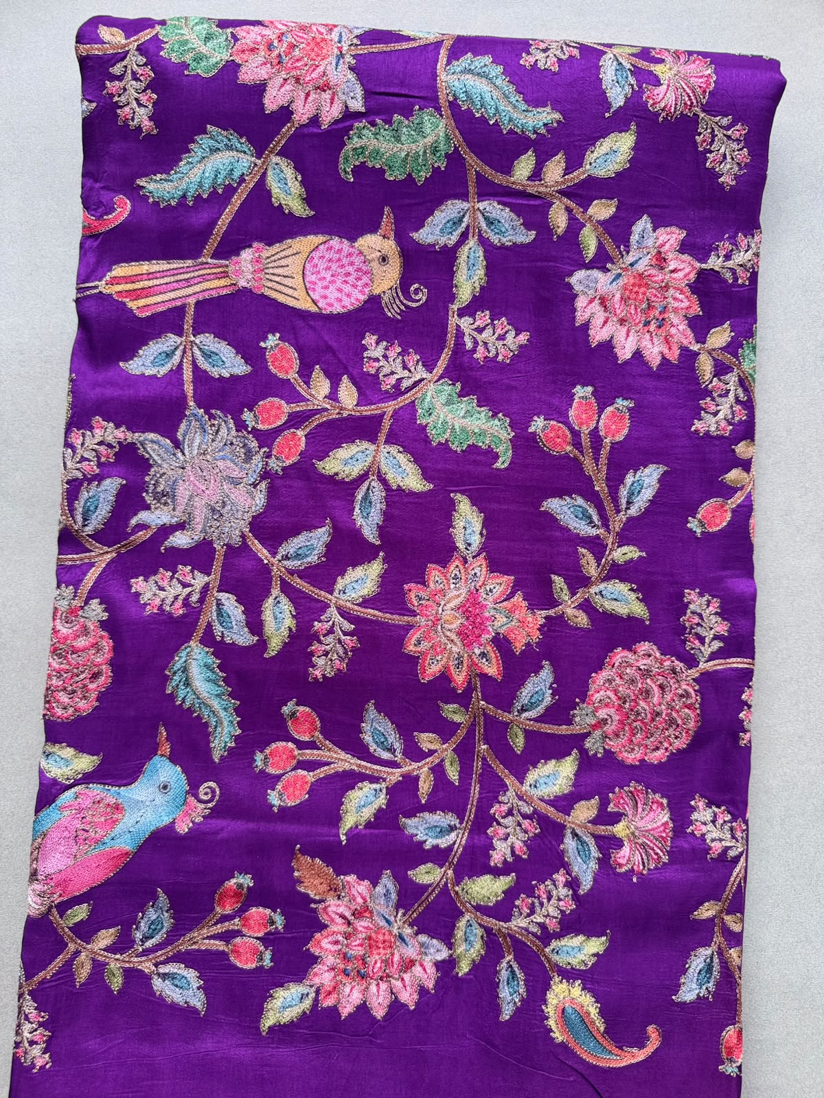 Purple Pashmina Georgette Saree 110