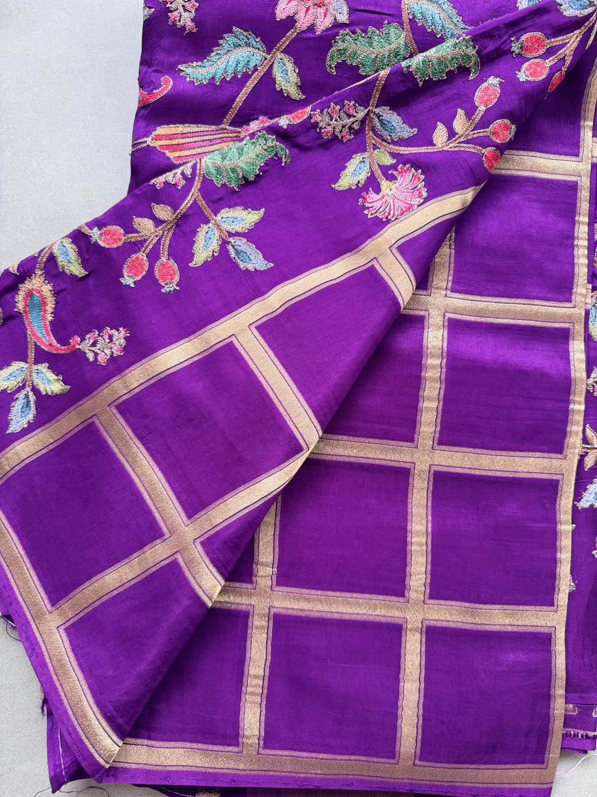 Purple Pashmina Georgette Saree 110