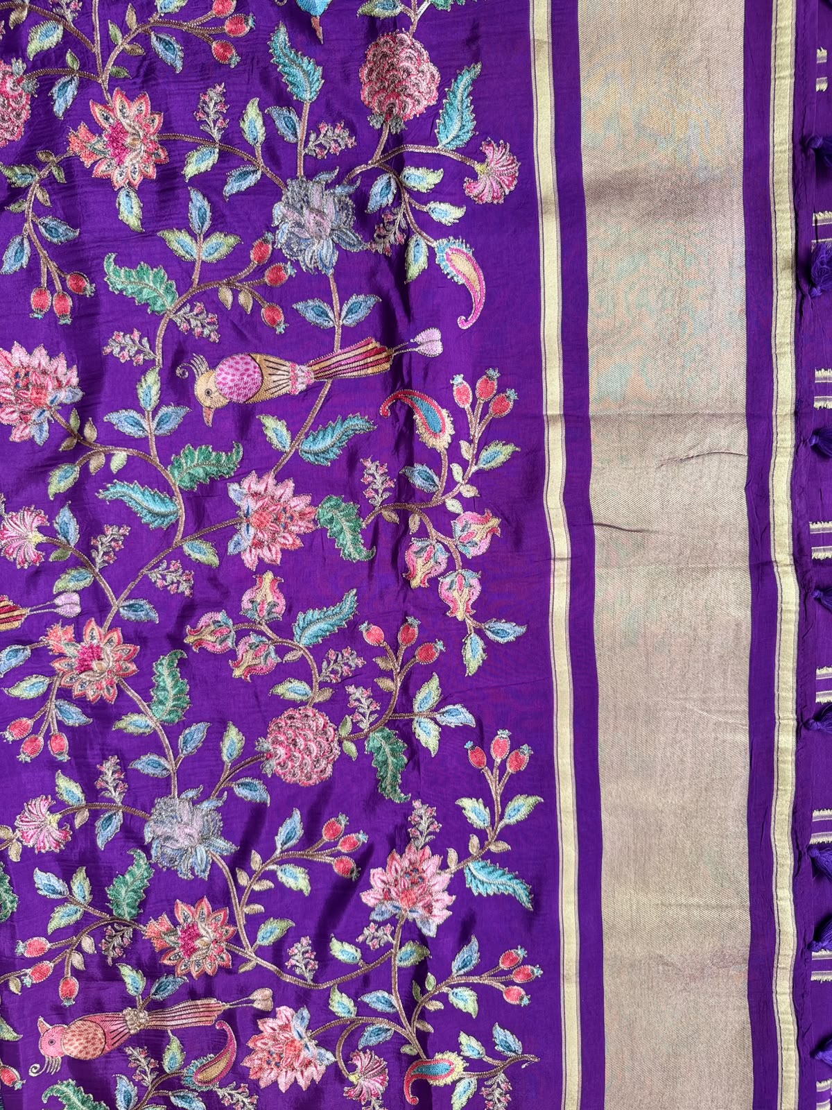 Purple Pashmina Georgette Saree 110