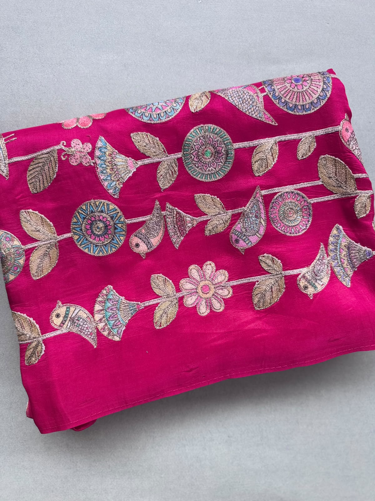 Pink Pashmina Georgette Saree 110