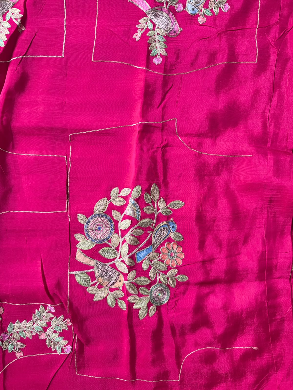 Pink Pashmina Georgette Saree 110