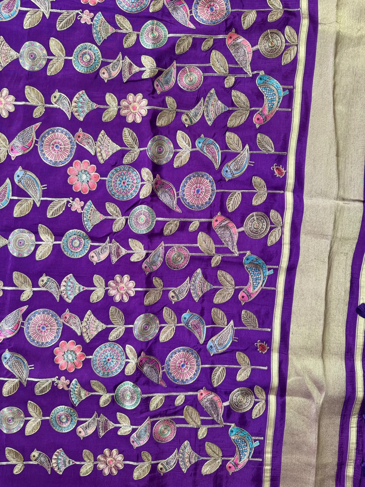 Purple Pashmina Georgette Saree 110