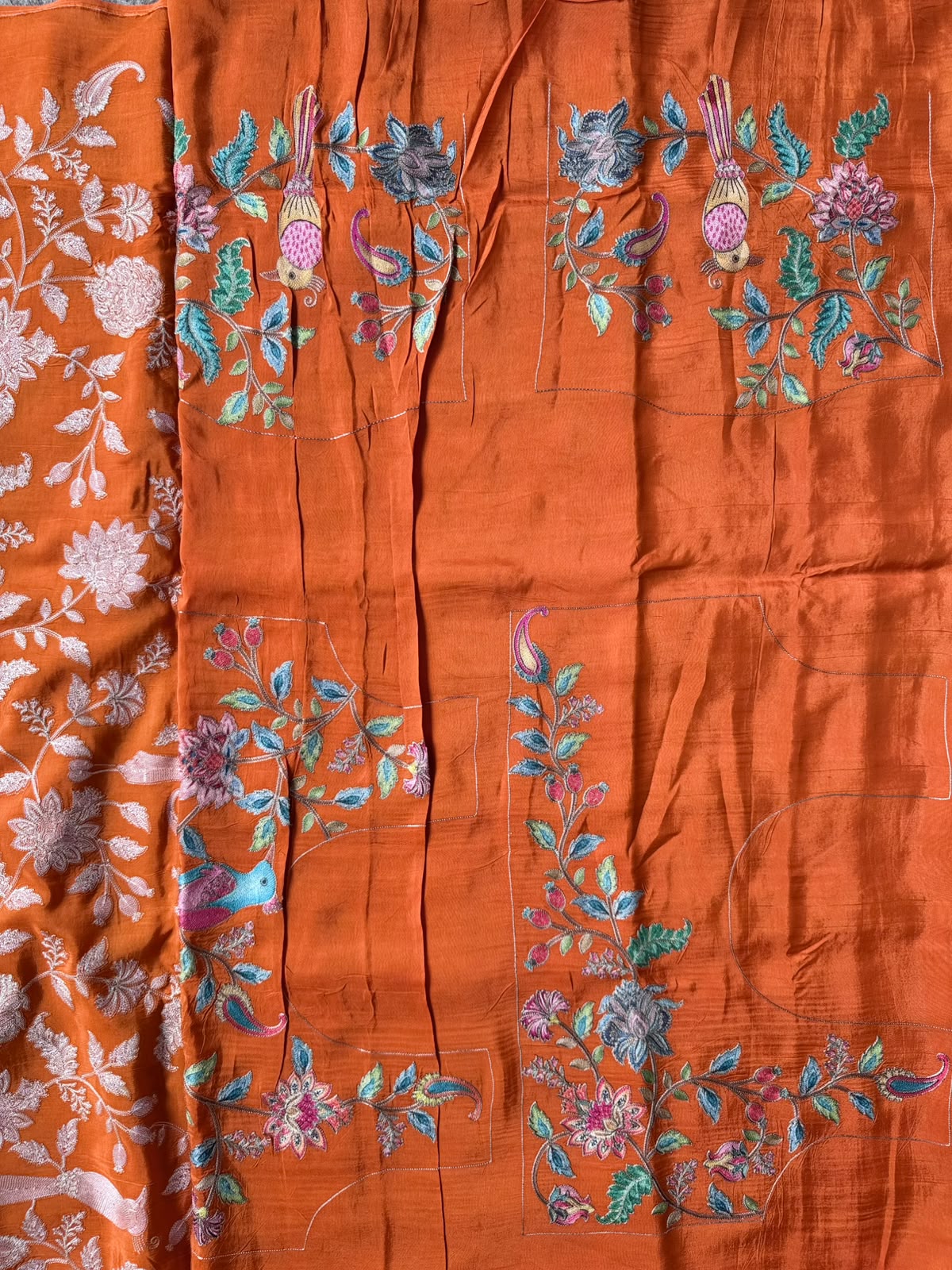 Orange Pashmina Georgette Saree 110